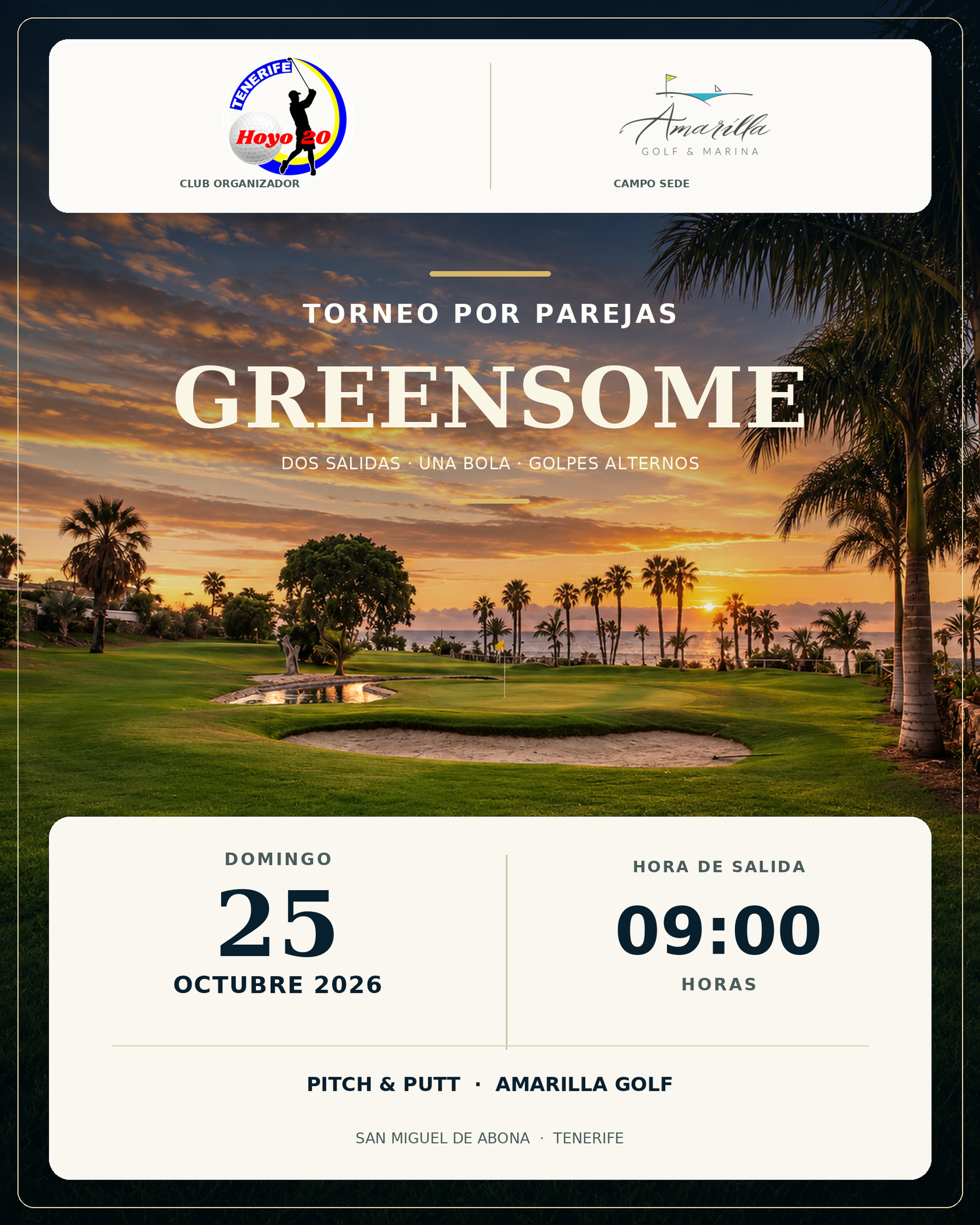 Abierta la inscripción para el Torneo por Parejas Greensome