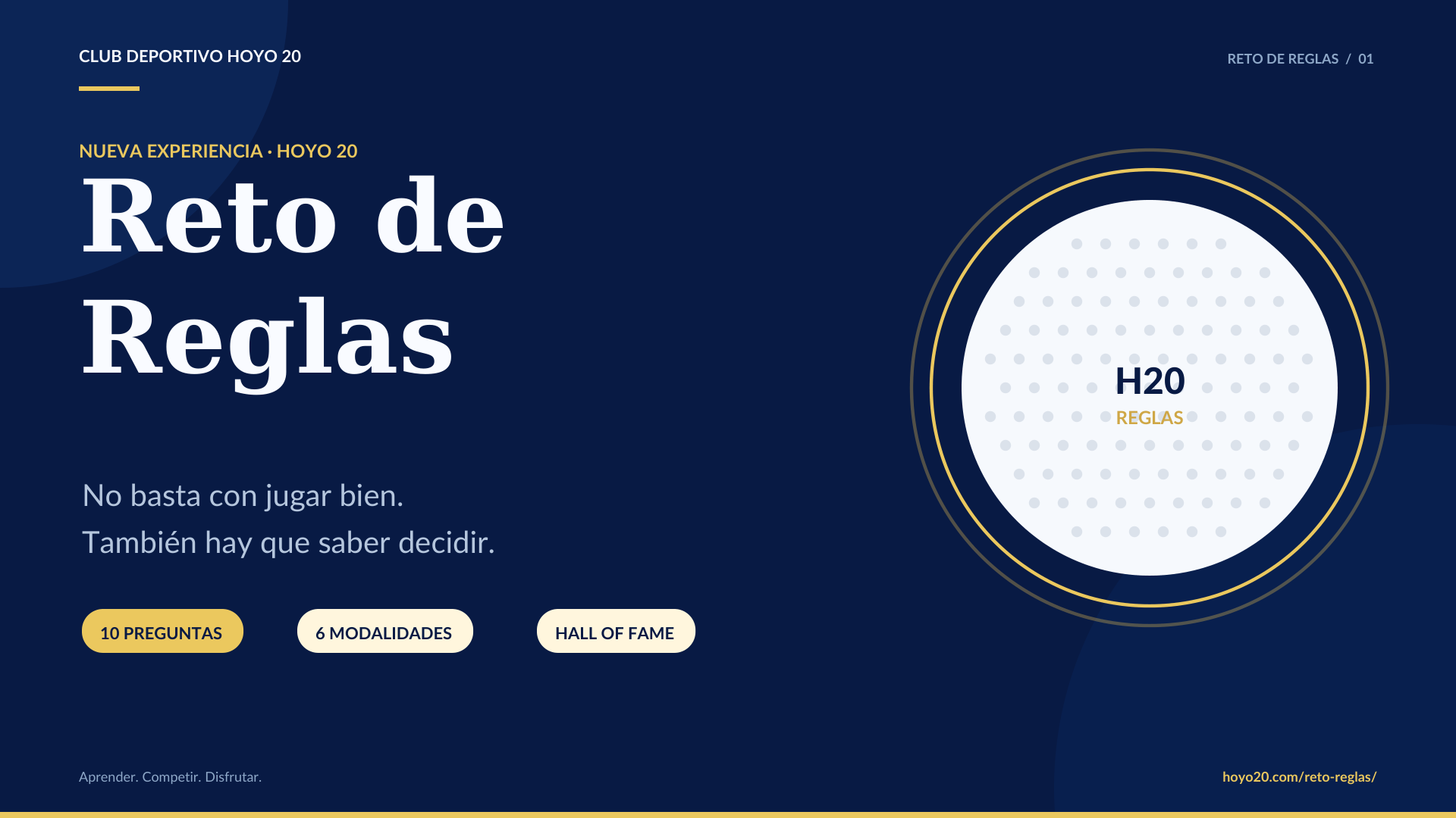 RETO DE REGLAS HOYO 20 - JUGAR Y APRENDER LAS REGLAS